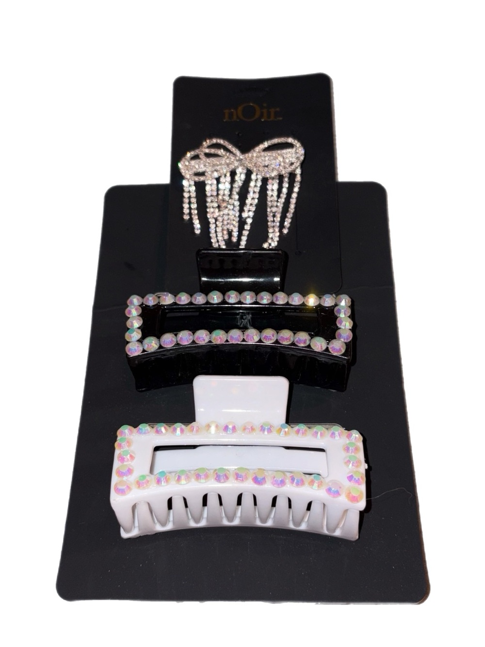 Noir Embellished Hair Accessories Brand New